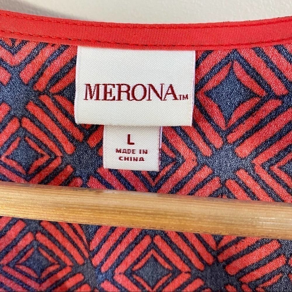 Merona red/black geometric patterned dress‎ - Picture 5 of 5